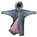 EQUIDRY Women's Thick Fleece Evolution Faux Fur Hood #colour_grey-pale-pink