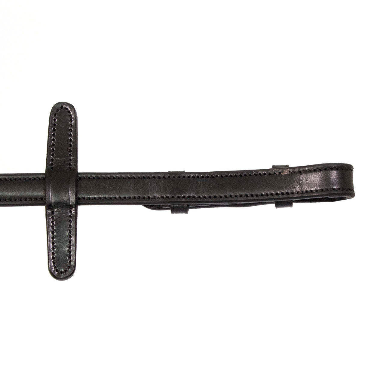 Henry James Bio Grip Hybrid Rubber Reins with Leather Stoppers #Colour_black