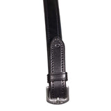 Henry James Large Pimple Hybrid Rubber Reins With Leather Stoppers #colour_black