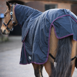 GS Equestrian 100g Detachable Neck Turnout Rug #colour_black-plum