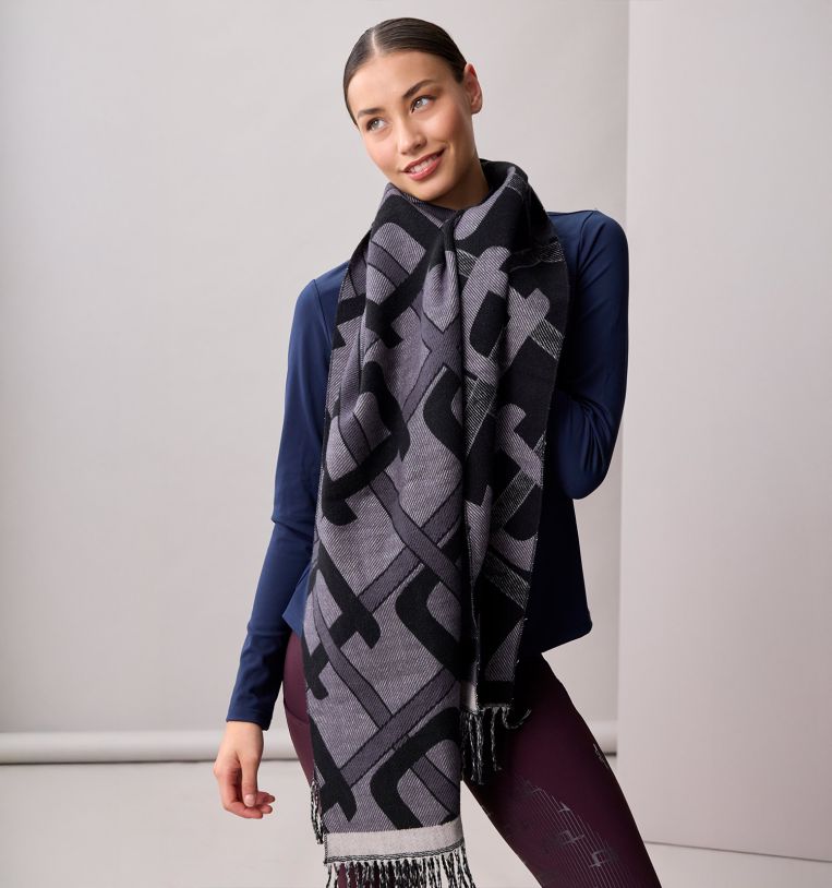 Alessandro Albanese Monogram Scarf #colour_charcoal