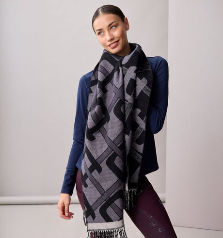 Alessandro Albanese Monogram Scarf #colour_charcoal