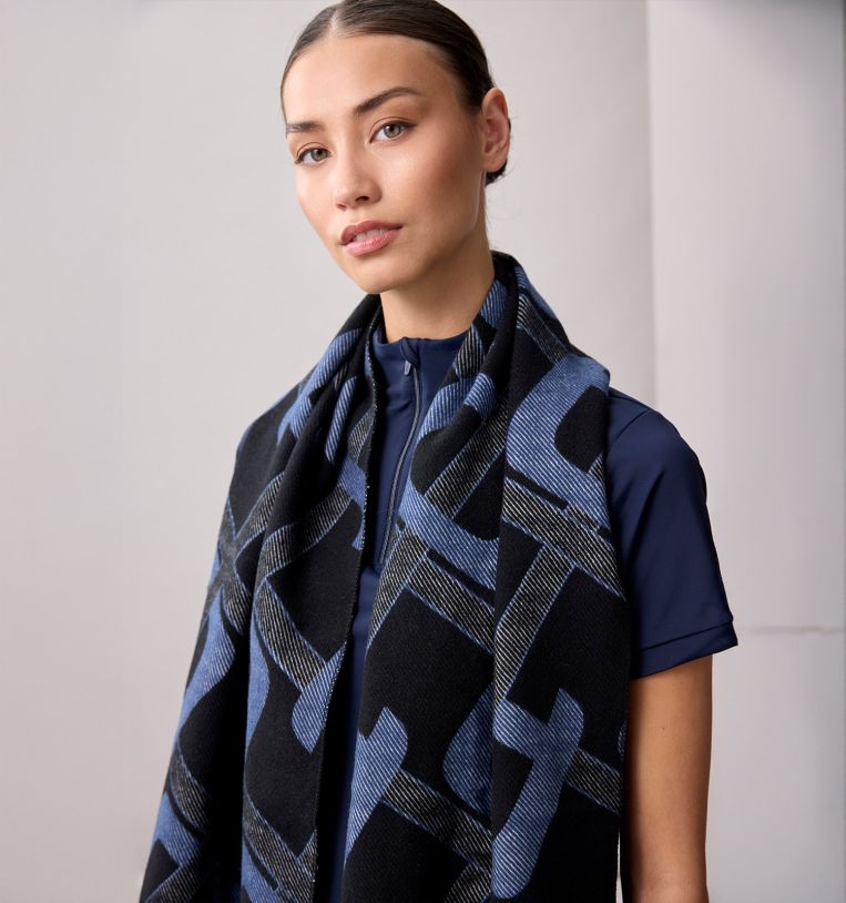 Alessandro Albanese Monogram Scarf #colour_core-navy
