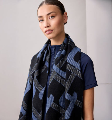 Alessandro Albanese Monogram Scarf #colour_core-navy