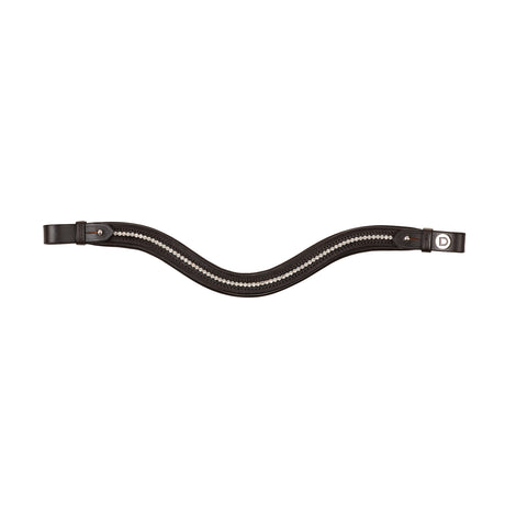 Dublin Curved Diamante Sparkly Leather Browband for Horses