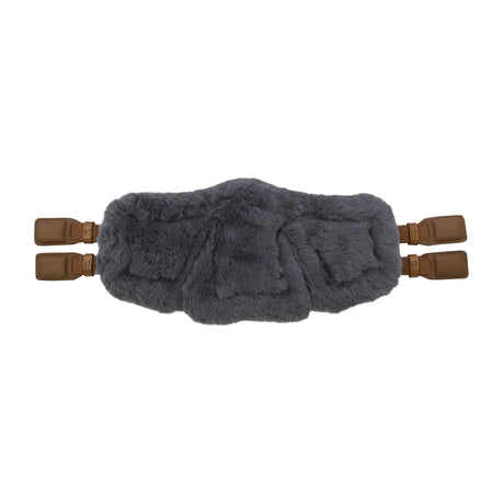Stubben Equi-Soft® Short Saddle Girth with Cover - Tobacco #colour_lambskin-anthracite-black