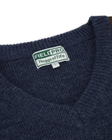 Hoggs of Fife Melrose II V-Neck Pullover #colour_storm-blue-marl