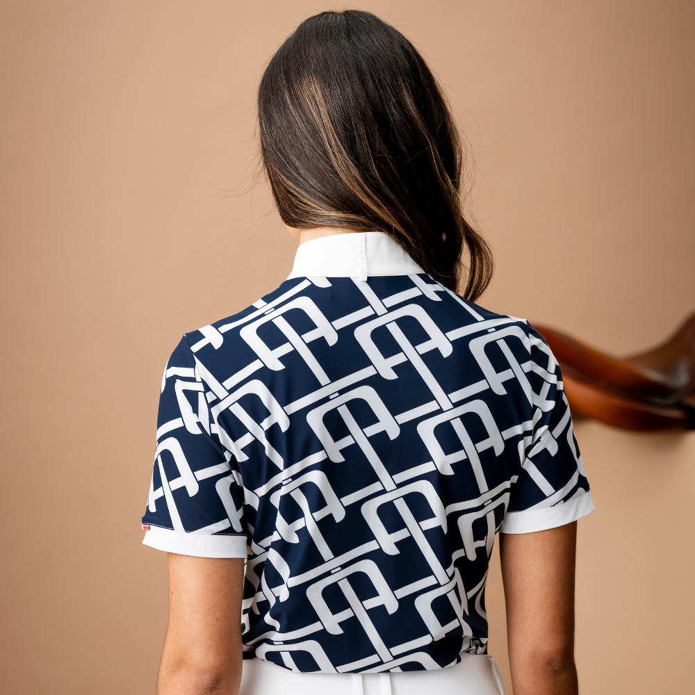 Alessandro Albanese Alcina Short Sleeve Show Shirt #colour_navy-monogram-print