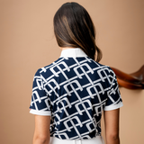 Alessandro Albanese Alcina Short Sleeve Show Shirt #colour_navy-monogram-print