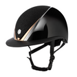 Charles Owen Hyda Sparkly Wide Peak with Mips riding hat in Black Gloss/Rose Gold, side view