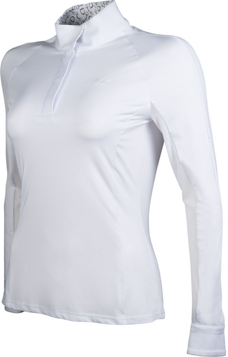 HKM Hunter Long Sleeve Competition Shirt #colour_white-taupe