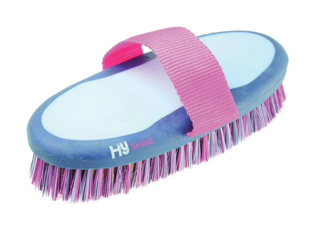 Hy Equestrian Pro Groom Body Brush #colour_purple-pink