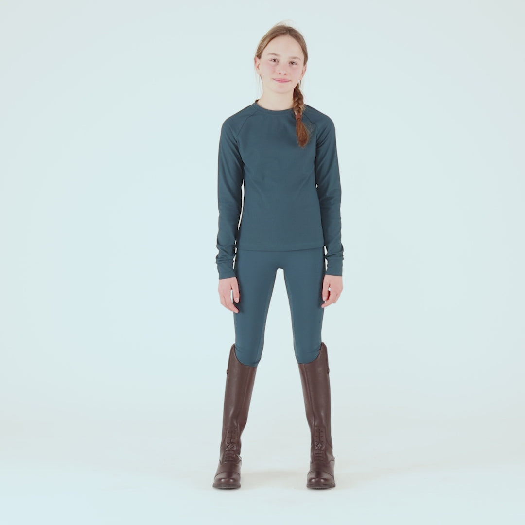 Shires Aubrion Equestrian Ribbed Long Sleeve Top - Young Rider
