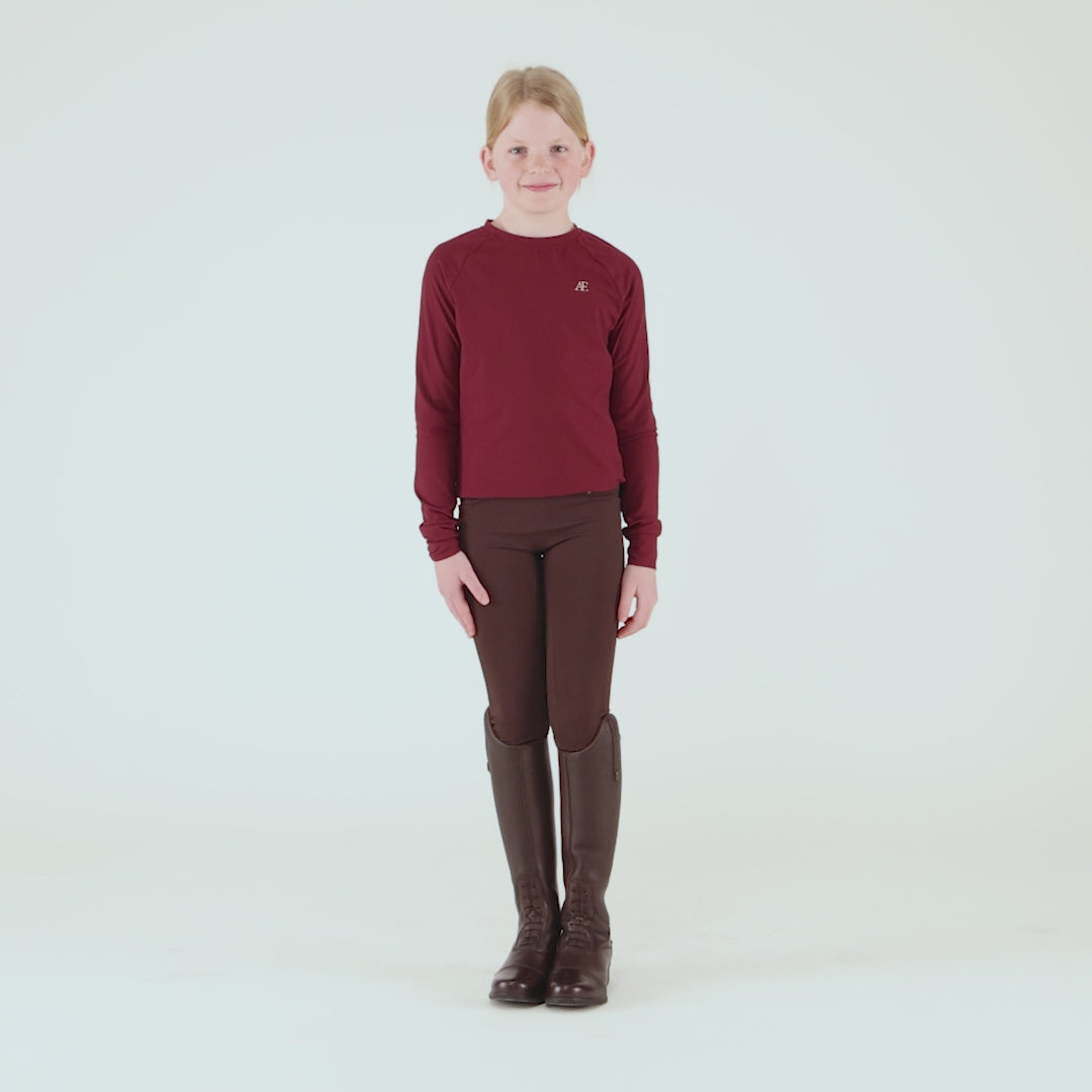 Shires Aubrion Equestrian Ribbed Long Sleeve Top - Young Rider