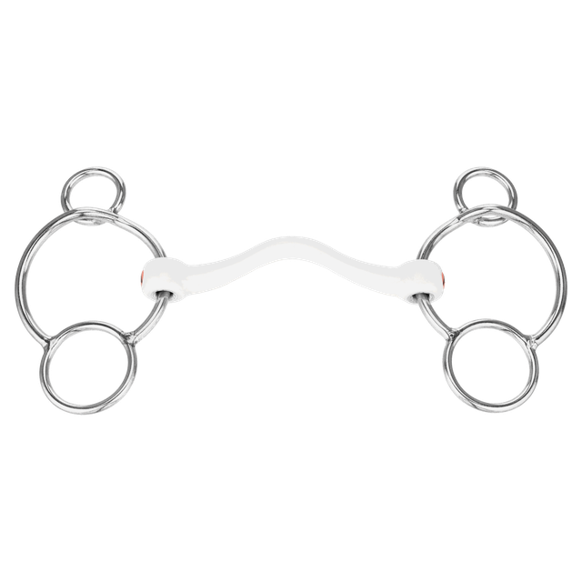 Nathe CM 15 mm 3-Ring Mullen Mouth with Soft Port Horse Bit with 70 mm Rings