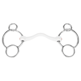 Nathe CM 15 mm 3-Ring Mullen Mouth with Soft Port Horse Bit with 70 mm Rings