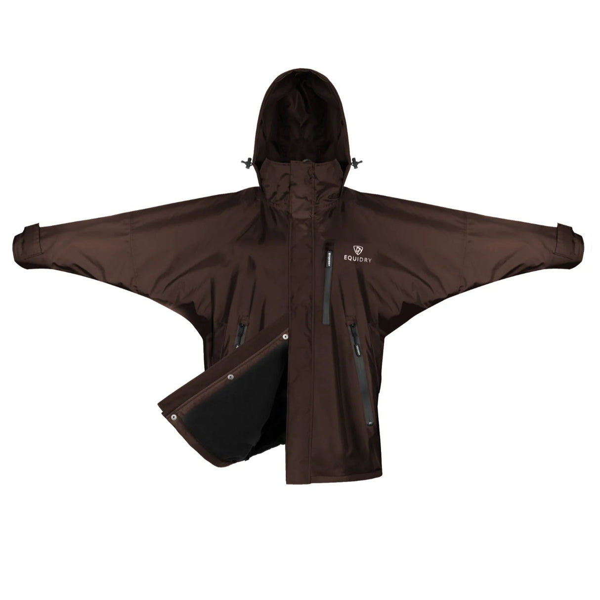 EQUIDRY Women's Thin Fleece Shortie #colour_rich-brown