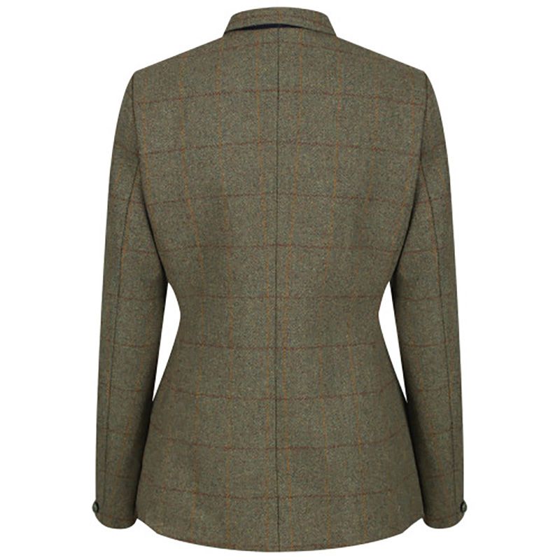 Equetech Clydon Tweed Ladies Jacket #colour_green-herringbone