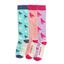 Toggi Running Horse Socks 3 Pack #colour_turquoise-pink-lilac