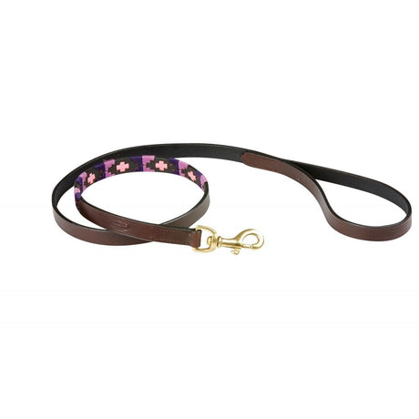 Weatherbeeta Polo Leather Dog Lead #colour_cowdray-brown-purple-purple