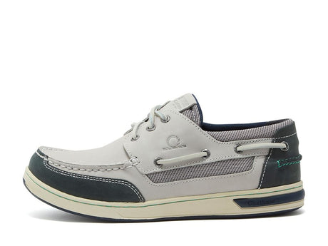 Chatham Buton G2 Premium Leather Deck Shoes #colour_off-white-navy
