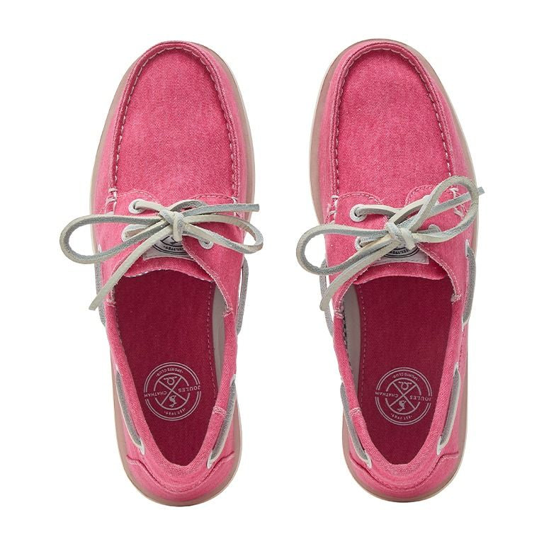 Chatham Ladies Jetty Joules Collab Deck Shoe #colour_bright-pink
