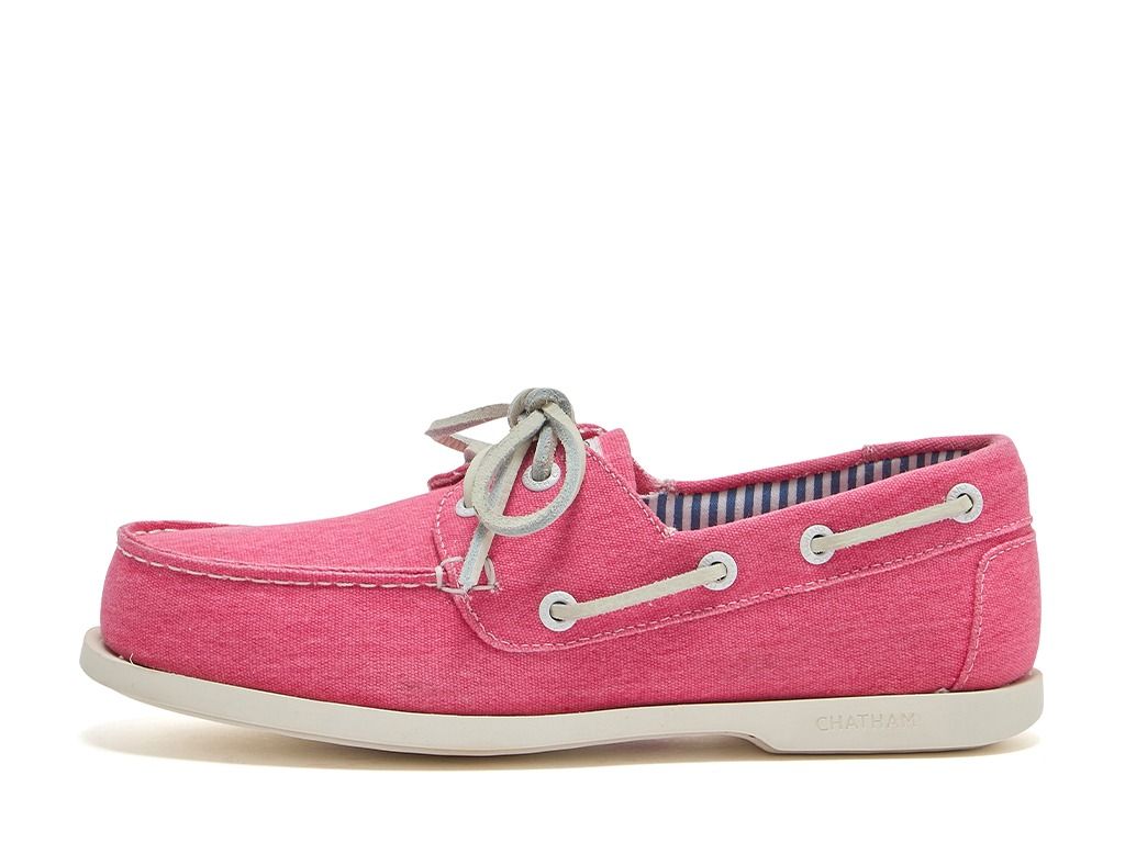 Chatham Ladies Jetty Joules Collab Deck Shoe #colour_bright-pink