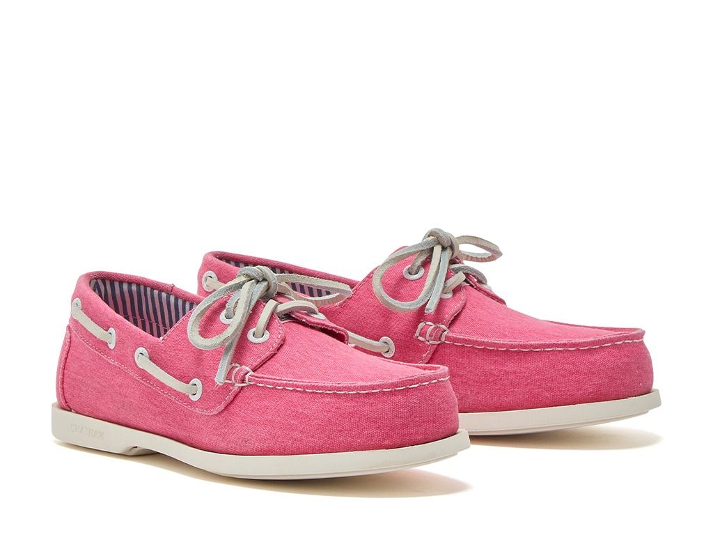 Chatham Ladies Jetty Joules Collab Deck Shoe #colour_bright-pink