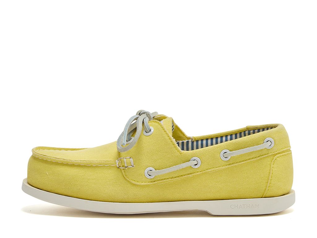 Chatham Ladies Jetty Joules Collab Deck Shoe #colour_yellow