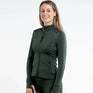 EQUIDRY Women's Water Repellent Zip up Top #colour_black-forest-green-black