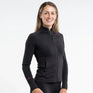 EQUIDRY Women's Water Repellent Zip up Top #colour_black-peacock-pink