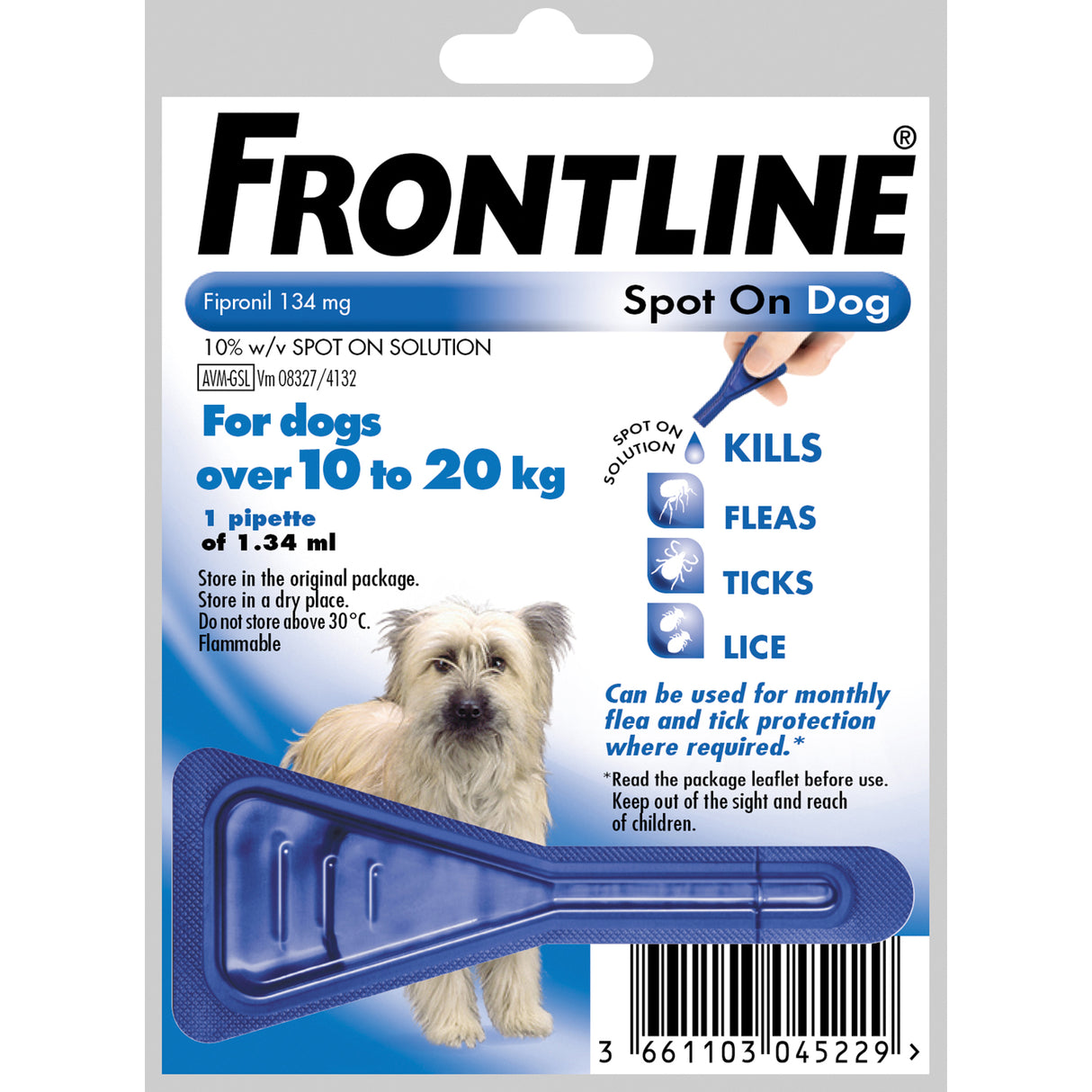 Frontline Spot On pour chiens de taille moyenne 10-20 kg