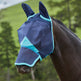 Weatherbeeta Comfitec Fine Mesh Mask with Ears & Nose #colour_navy-turquoise