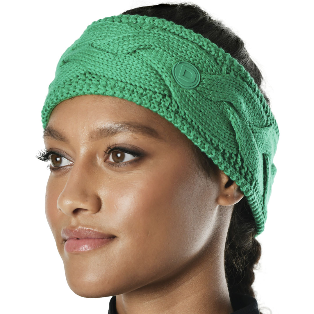 Dublin Cable Knit Headband #colour_emerald