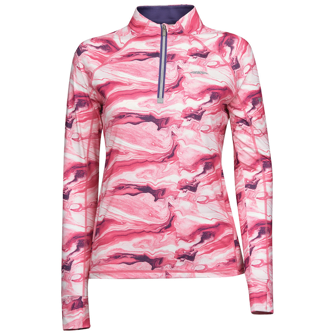 Weatherbeeta Ruby Printed Long Sleeve Top #colour_pink-swirl-marble-print