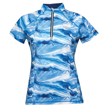 Weatherbeeta Ruby Printed Short Sleeve Top #colour_blue-swirl-marble-print