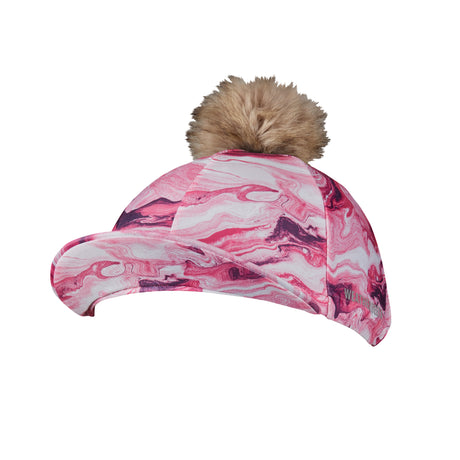 Weatherbeeta Marble Hat Silk #colour_pink-swirl-marble-print