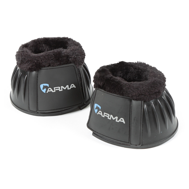 Shires ARMA Fleece Topped Over Reach Boots #colour_black