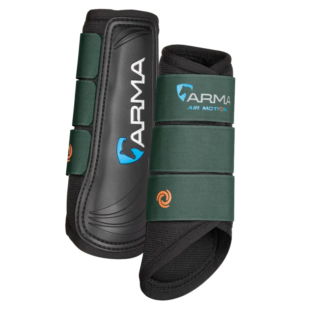 Shires ARMA Air Motion Brushing Boots #colour_black-green