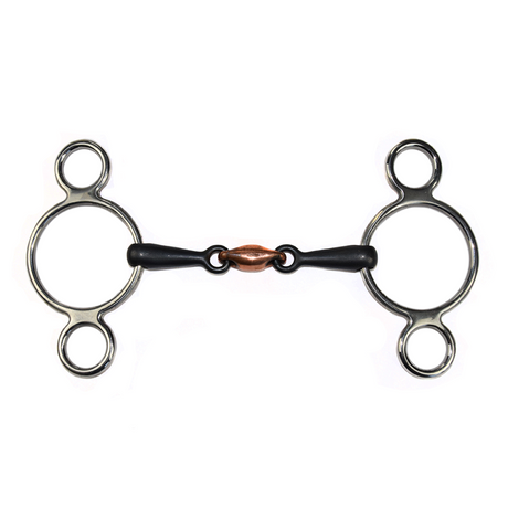 GS Equestrian Sweet Iron Two Ring Gag with Lozenge Bit
