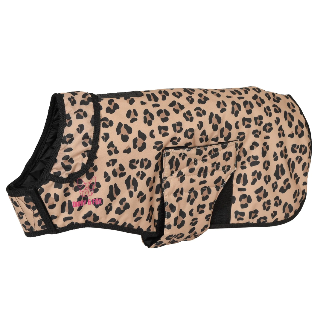 Leopard dog coat sale