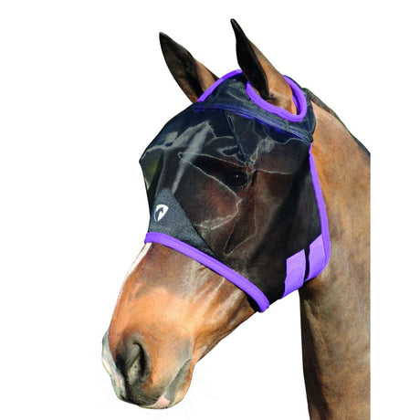 Hy Equestrian Mesh Half Mask Without Ears #colour_black-grape-royal