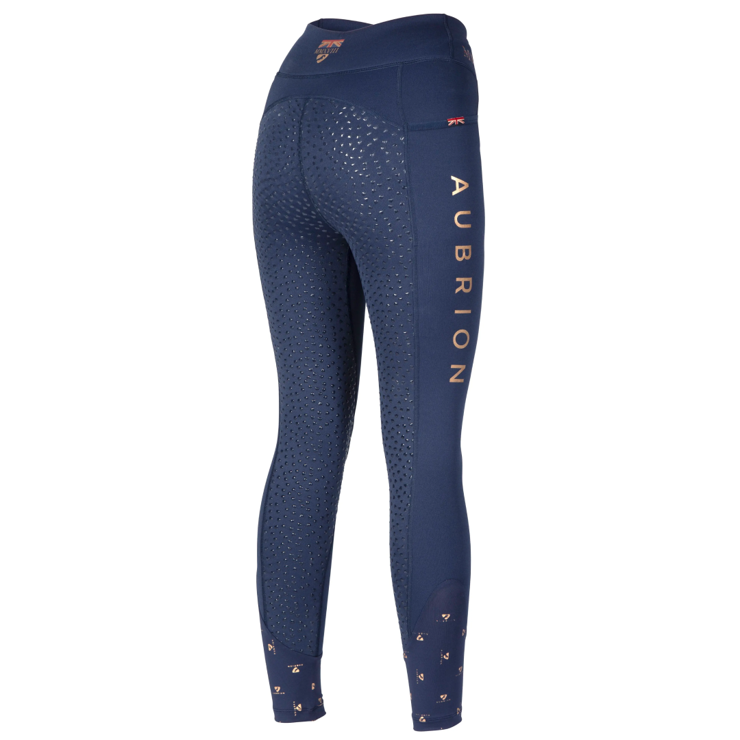 Shires Aubrion Team Winter Riding Tights #colour_navy