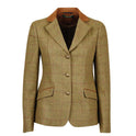 Dublin Albany Tweed Suede Collar Tailored Jacket #colour_brown