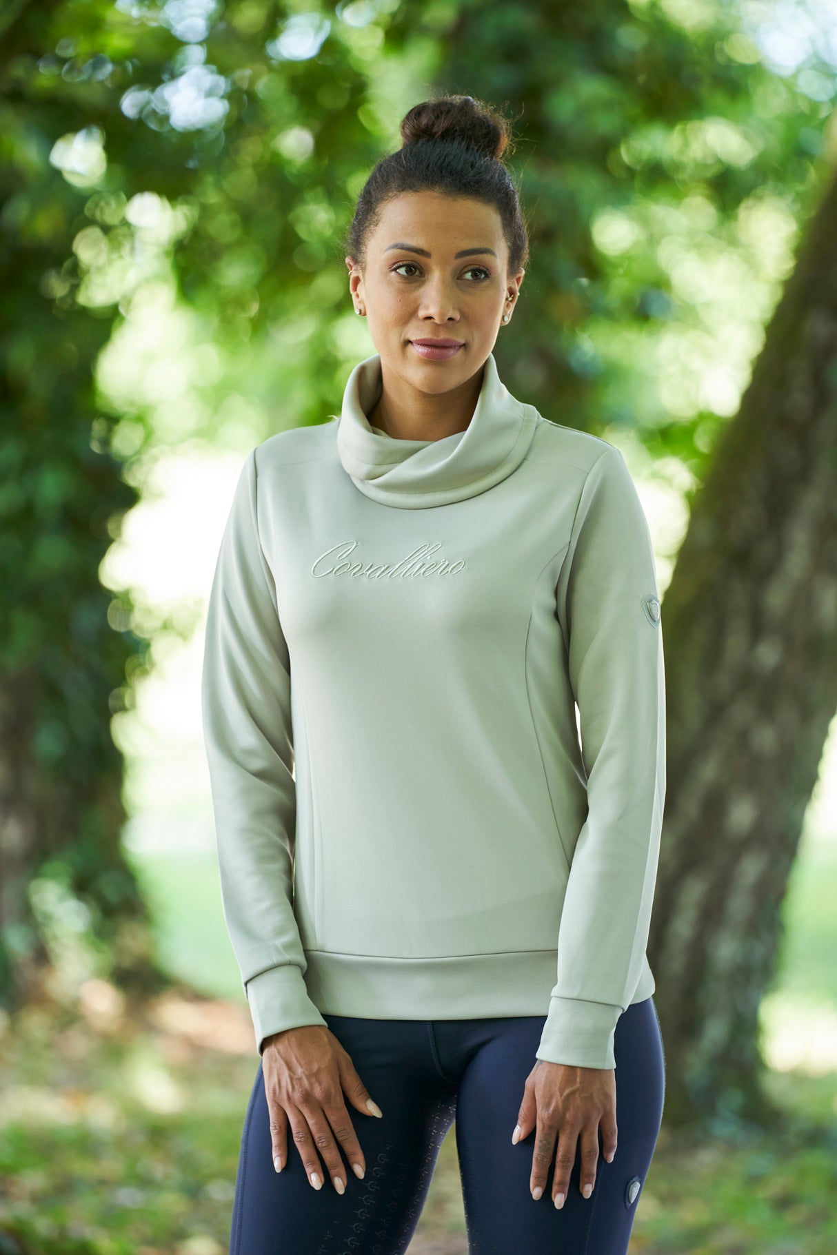 Covalliero Ladies Shawl Collar Sweater #colour_light-greige
