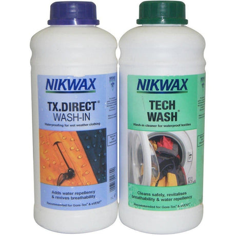 Nikwax Tech Wash/Tx Direct Wash-In Lot de 2