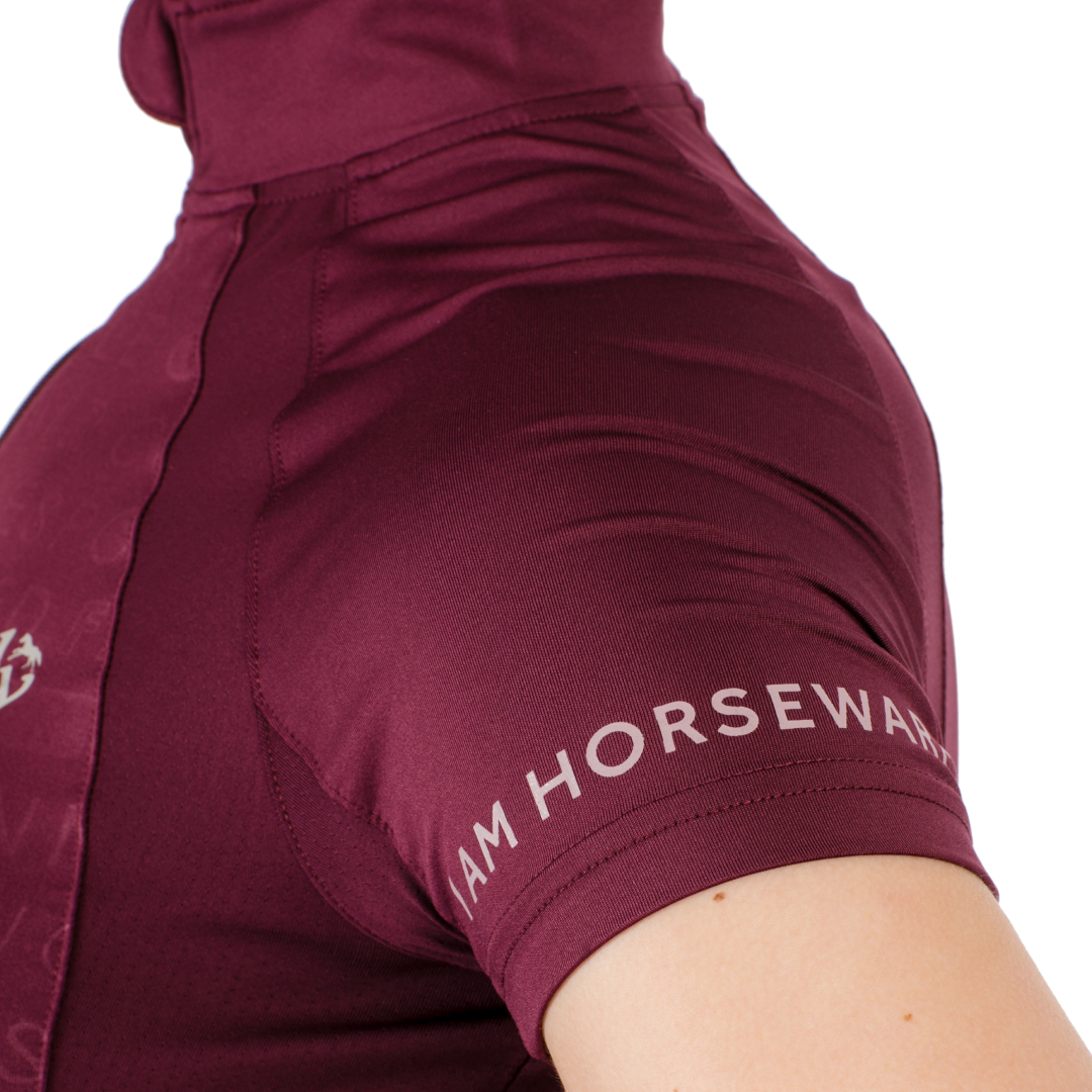 Horseware Ireland Aveen Half Zip Tech Top - Short Sleeve #colour_beetroot-purple