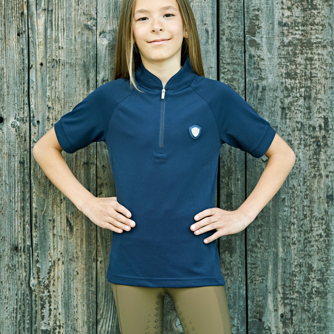 Covalliero Children's Short Sleeved Polo Shirt #colour_dark-navy