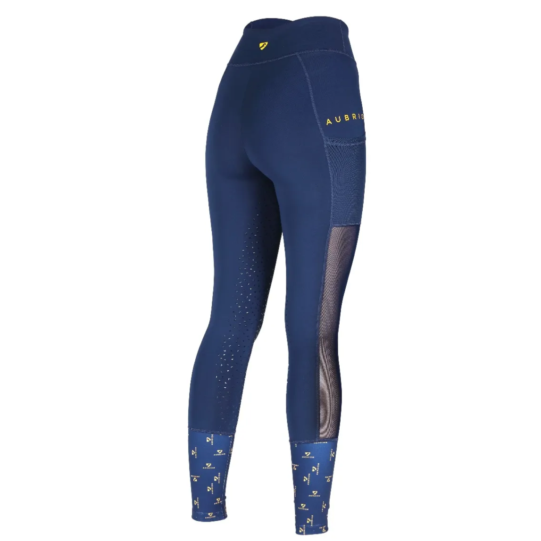 Shires Aubrion Ladies Elstree Mesh Riding Tights #colour_navy