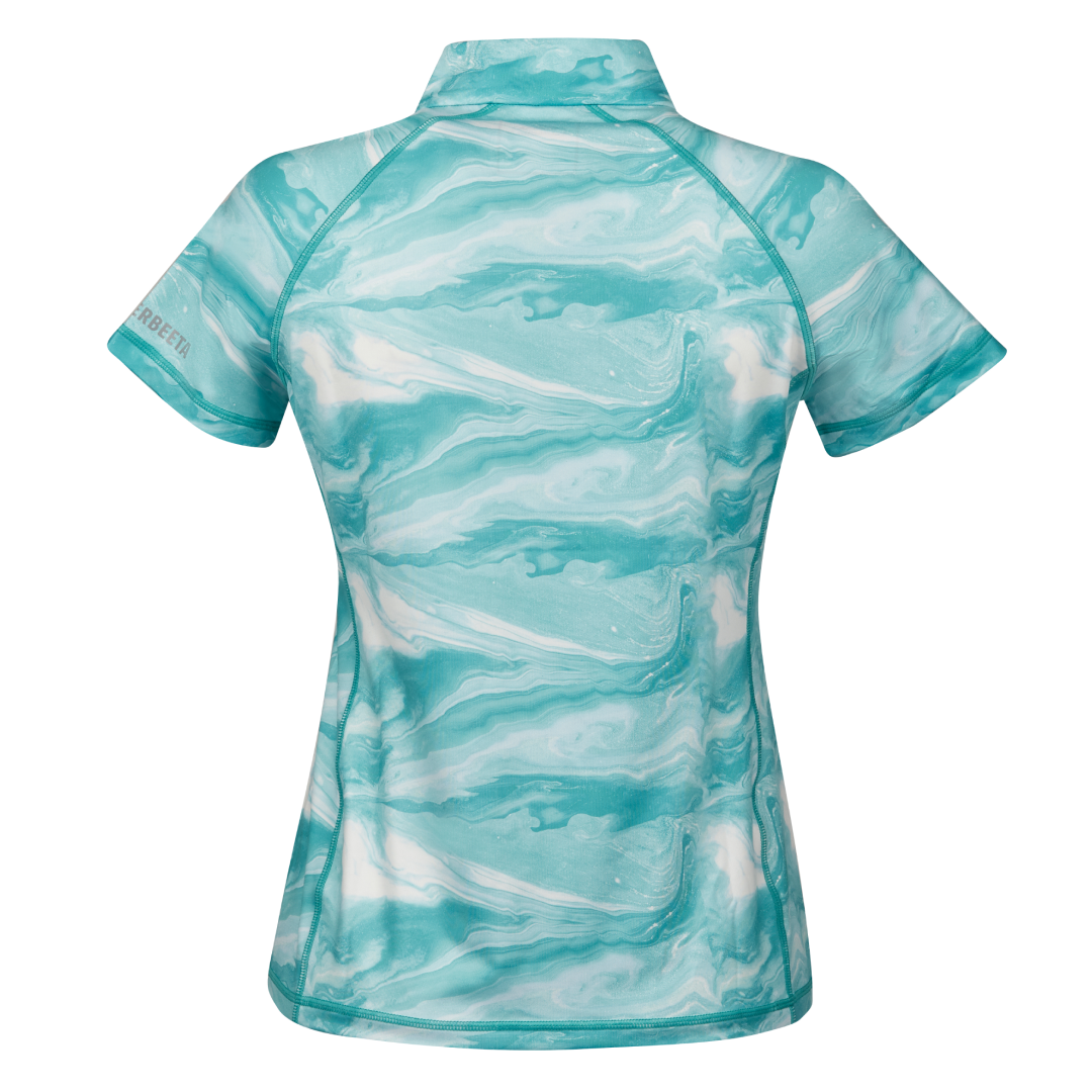 Weatherbeeta Ruby Printed Short Sleeve Top #colour_turquoise-swirl-marble-print